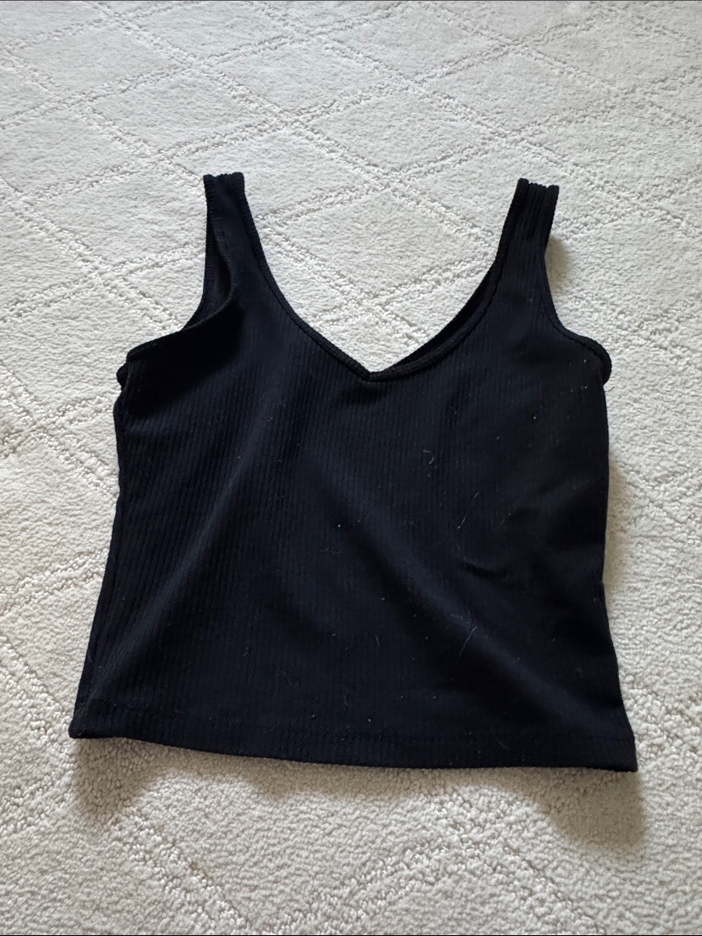 Hollister Black Ribbed V-Neck Tank Top